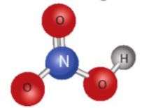 Mô hình cấu tạo của phân tử nitric acid