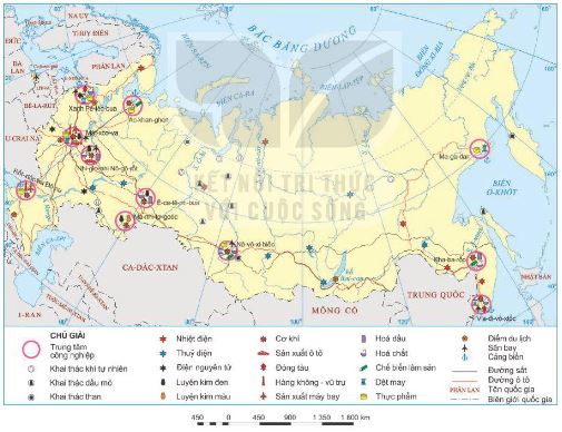 Bản đồ phân bố công nghiệp Liên bang Nga năm 2020