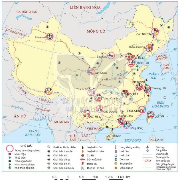 Bản đồ phân bố công nghiệp Trung Quốc năm 2020