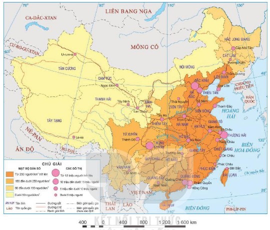 Bản đồ phân bố dân cư ở Trung Quốc