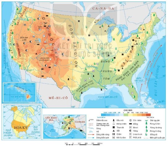 Bản đồ tự nhiên Hoa Kỳ