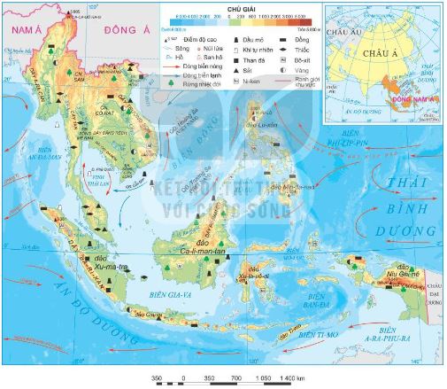 Bản đồ tự nhiên khu vực Đông Nam Á