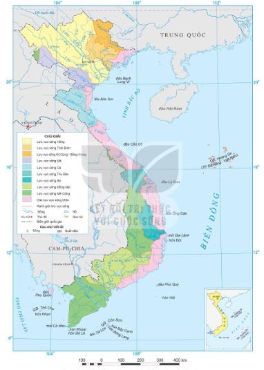 Bản đồ lưu vực các hệ thống sông ở Việt Nam