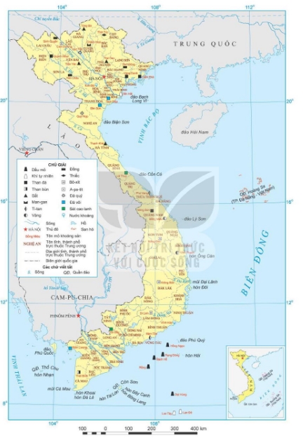 Bản đồ phân bố một số khoáng sản ở Việt Nam