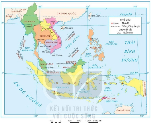 Bản đồ vị trí Việt Nam trong khu vực Đông Nam Á