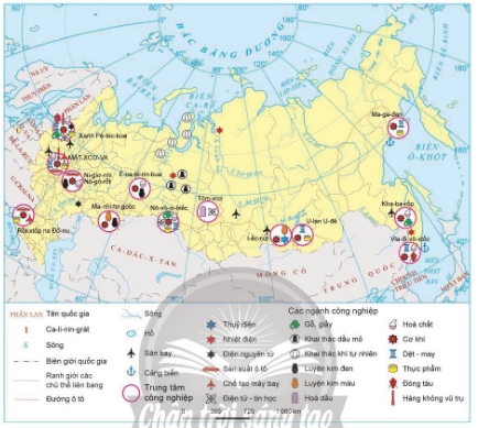 Phân bố một số trung tâm công nghiệp và ngành công nghiệp ở Liên Bang Nga, năm 2020