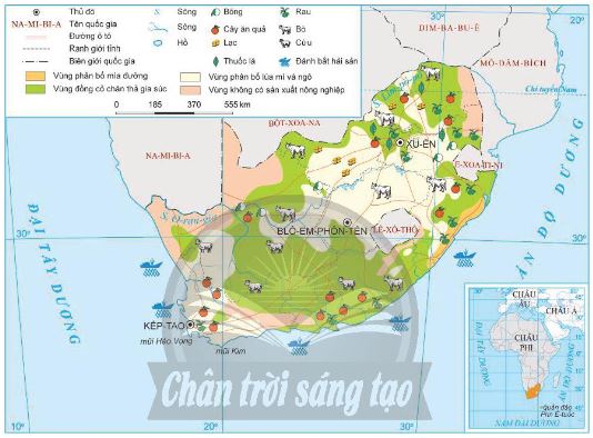 Phân bố nông nghiệp ở Cộng hòa Nam Phi, năm 2021