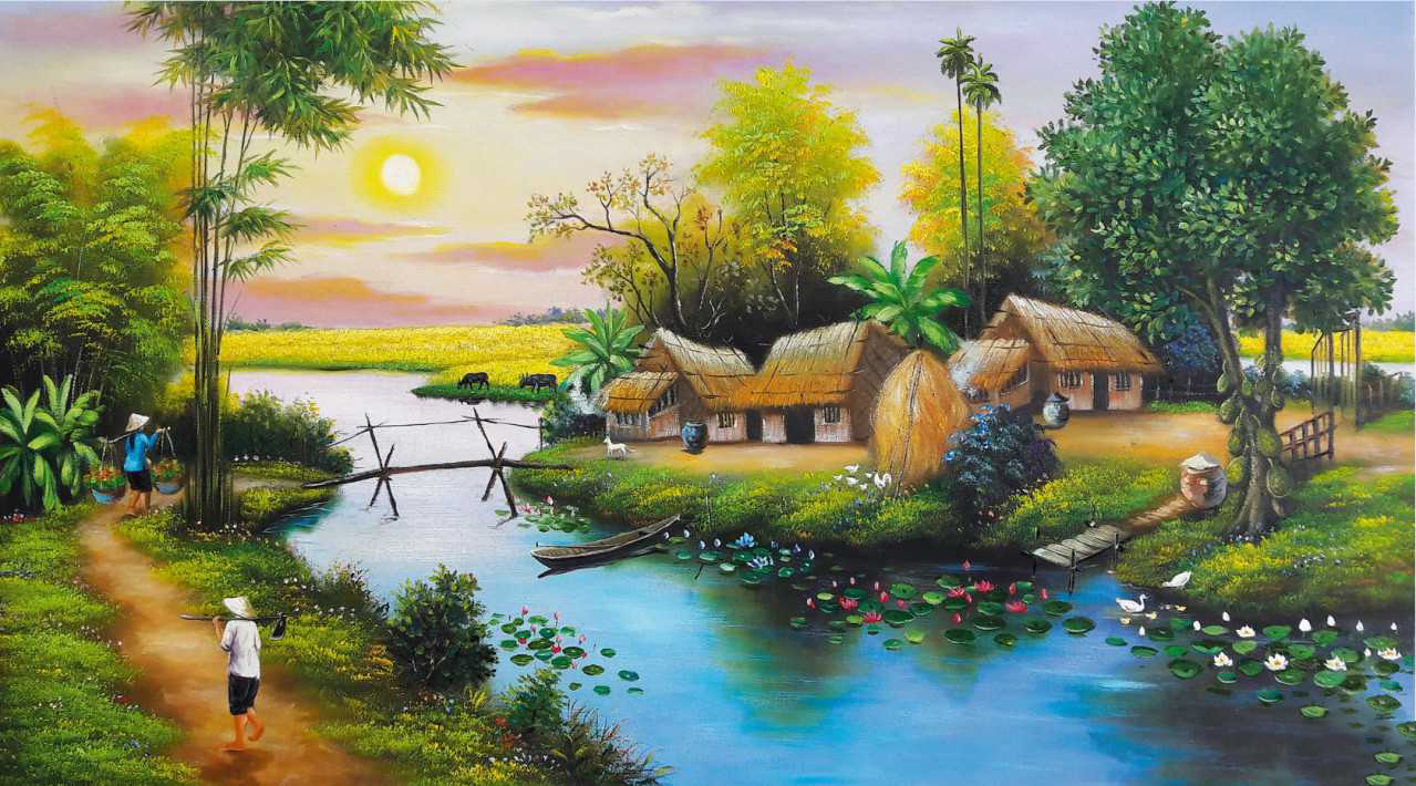 Bức tranh làng quê Việt Nam