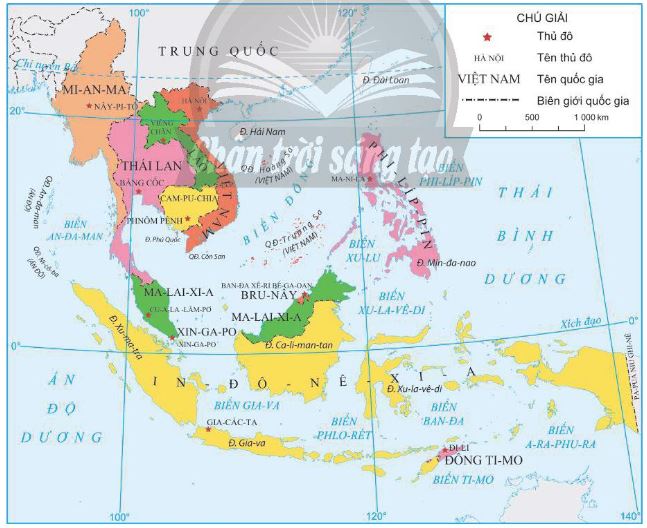 Bản đồ Việt Nam và các quốc gia trong khu vực Đông Nam Á, năm 2021