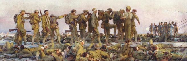 Những người lính bị mù do hơi cay ngày 10 – 4 – 1918 ở trận chiến Phờ-lan-đơ (Flanders)