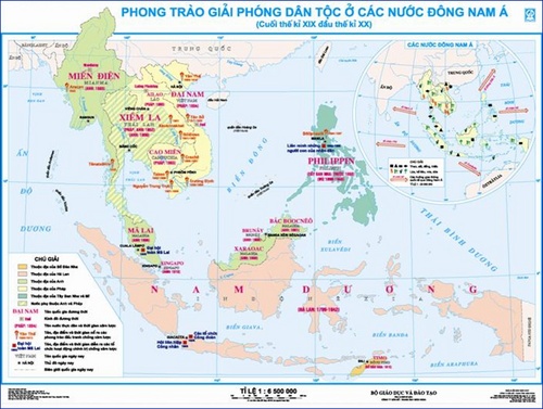 Hình 1. Phong trào giải phóng dân tộc ở các nước Đông Nam Á (Cuối thế kỉ XIX đầu thế kỉ XX)