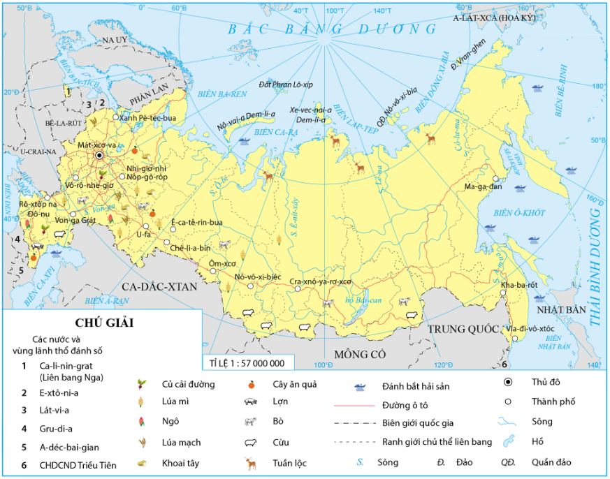 Bản đồ phân bố nông nghiệp của Liên bang Nga năm 2020