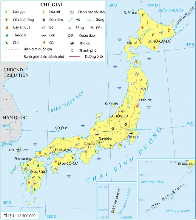 Bản đồ phân bố nông nghiệp của Nhật Bản năm 2020