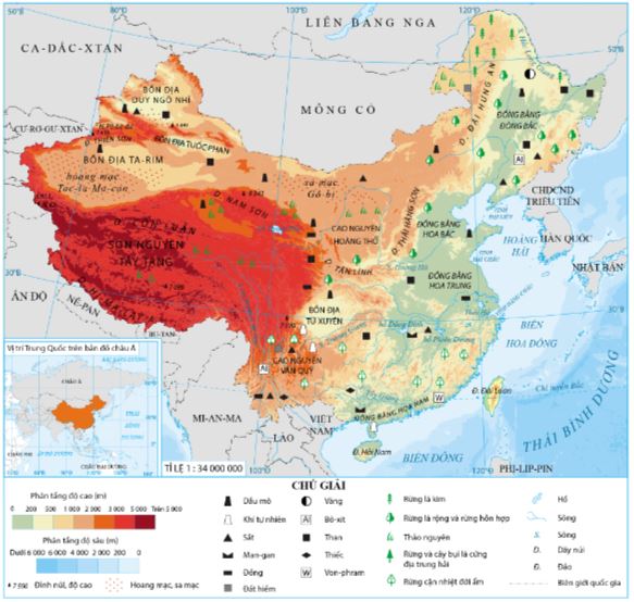 Bản đồ tự nhiên Trung Quốc