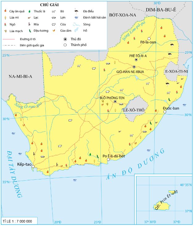 Bản đồ phân bố nông nghiệp của Cộng hoà Nam Phi năm 2020