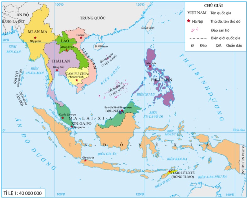 Bản đồ vị trí Việt Nam trong khu vực Đông Nam Á năm 2021