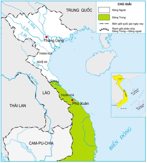 Lược đồ ranh giới Đại Việt thời Trịnh – Nguyễn phân tranh