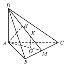 Cho tứ diện ABCD có DA ⊥ (ABC) ABC là tam giác cân tại A Gọi M là trung điểm của BC