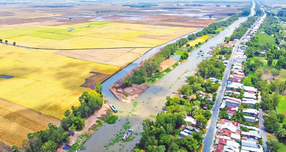 Kênh Vĩnh Tế đoạn chảy qua xã An Phú, huyện Tịnh Biên (tỉnh An Giang)