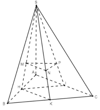 Cho hình chóp S.ABC có SA ⊥ (ABC). Gọi M, N, P lần lượt là trọng tâm của ba tam giác SAB, SBC, SCA
