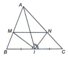 Cho tam giác ABC, trung tuyến AI. Tia phân giác góc AIB và tia phân giác góc AIC cắt AB