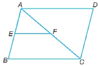 Cho hình bình hành ABCD và cho E, F lần lượt là trung điểm của AB và AC