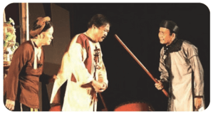 Một cảnh trong vở kịch Hồn Trương Ba, da hàng thịt