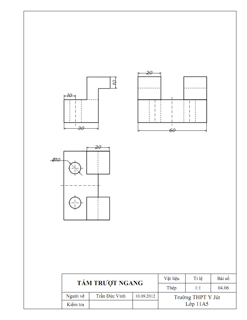 Bản vẽ kỹ thuật Chương 3 Hình chiếu vuông góc  1