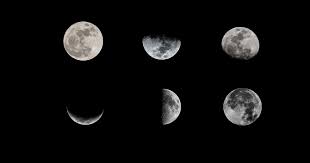 Ảnh chụp Mặt Trăng: Trăng tròn (a) và Trăng khuyết (b)