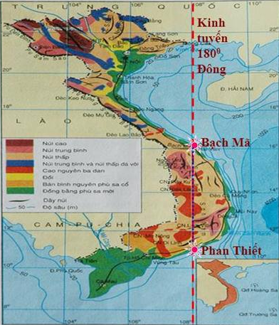 Hình 28.1 Lược đồ địa hình Việt Nam