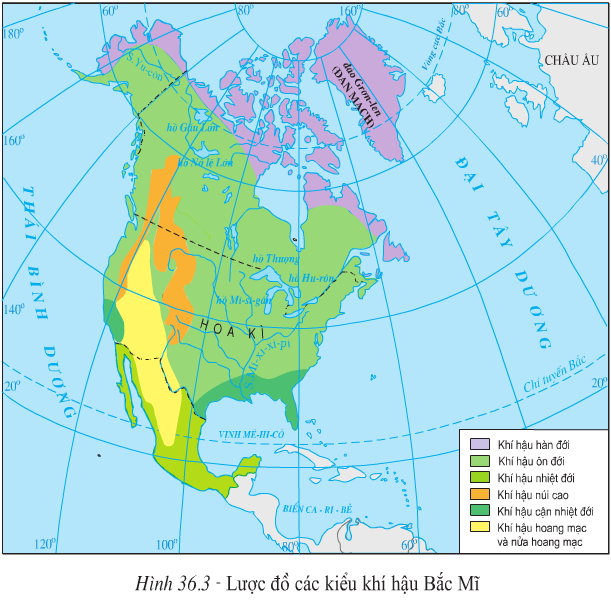 Chuyên đề Sự phân hóa khí hậu vùng Bắc Mỹ môn Địa Lý 7 năm 2021