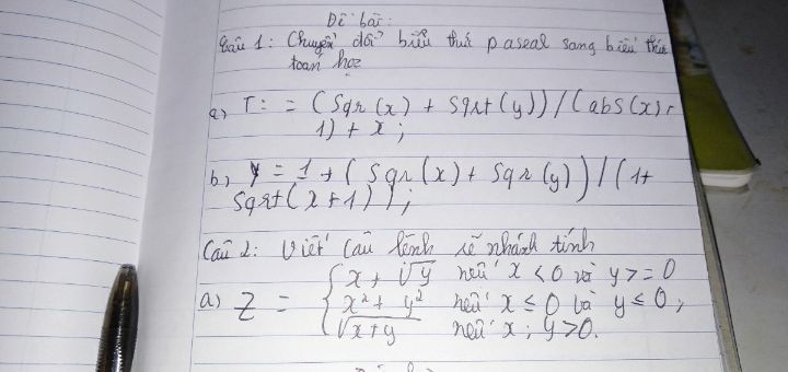 Chuyển Biểu Thức Toán Học Sang Pascal: Hướng Dẫn Chi Tiết và Ví Dụ Minh Họa