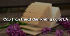 Câu trần thuật đơn không có từ LÀ