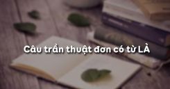 Câu trần thuật đơn có từ LÀ