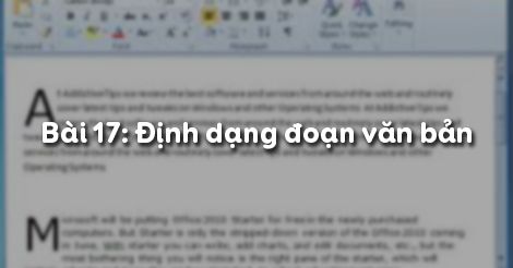 Tin học 6 Bài 17: Định dạng đoạn văn bản