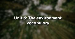 Unit 6: The environment - Vocabulary