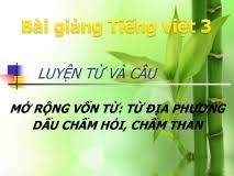 Luyện từ và câu Mở rộng vốn từ: Từ địa phương và Dấu chấm hỏi, chấm than