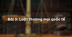Bài 3: Luật thương mại quốc tế