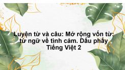 Luyện từ và câu: Mở rộng vốn từ: từ ngữ về tình cảm. Dấu phẩy