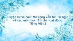 Luyện từ và câu: Mở rộng vốn từ: Từ ngữ về các môn học. Từ chỉ hoạt động