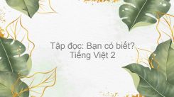 Tập đọc: Bạn có biết?