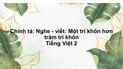 Chính tả: Nghe - viết: Một trí khôn hơn trăm trí khôn