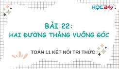 Bài 22: Hai đường thẳng vuông góc