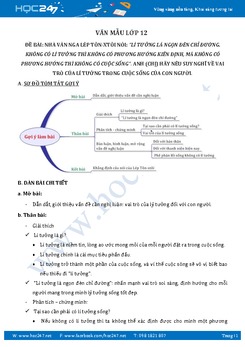 Nghị luận xã hội về vai trò của lí tưởng đối với cuộc sống của mỗi người