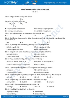 4 Đề thi học kì 2 môn Hóa 11 có đáp án