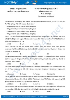 5 Đề thi thử các trường Chuyên môn Hóa THPT QG 2017 có đáp án - Phần 2
