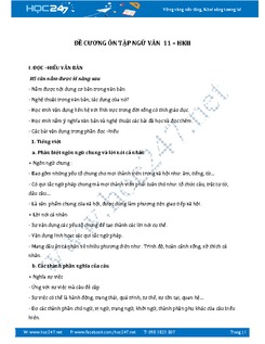 Đề cương ôn thi học kì 2 môn Ngữ văn lớp 11 năm 2017