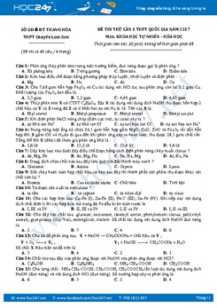 Đề thi thử THPT QG 2017 môn Hóa THPT Chuyên Lam Sơn - Thanh Hóa có đáp án