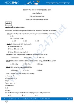 5 Đề thi học kì 2 môn Tin học lớp 8 có đáp án năm 2017