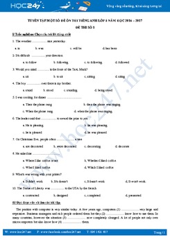 Bộ 5 đề thi học kỳ 2 môn tiếng Anh lớp 8 có đáp án năm học 2017